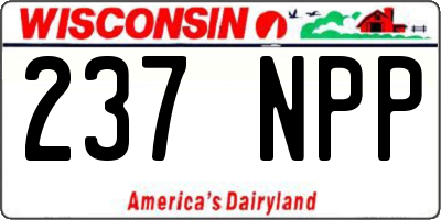 WI license plate 237NPP
