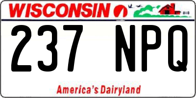 WI license plate 237NPQ