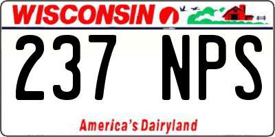 WI license plate 237NPS