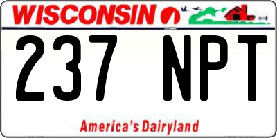 WI license plate 237NPT