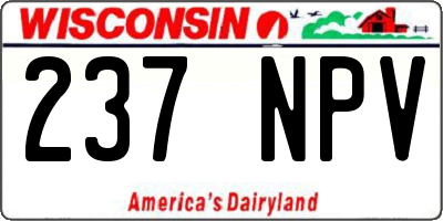 WI license plate 237NPV