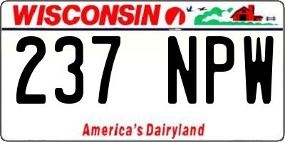 WI license plate 237NPW