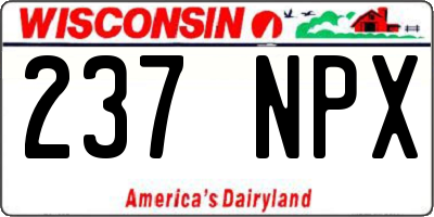 WI license plate 237NPX