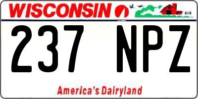 WI license plate 237NPZ