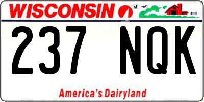 WI license plate 237NQK