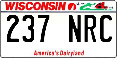 WI license plate 237NRC