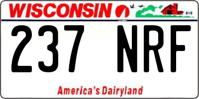 WI license plate 237NRF