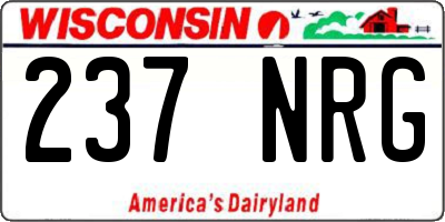 WI license plate 237NRG