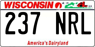 WI license plate 237NRL
