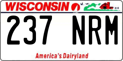 WI license plate 237NRM