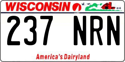 WI license plate 237NRN