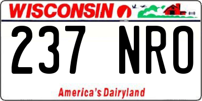 WI license plate 237NRO