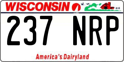 WI license plate 237NRP