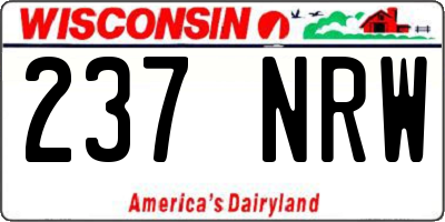 WI license plate 237NRW