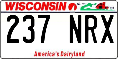 WI license plate 237NRX