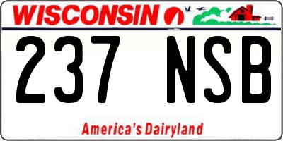 WI license plate 237NSB