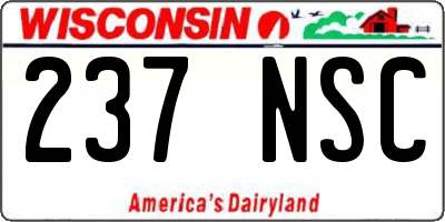 WI license plate 237NSC