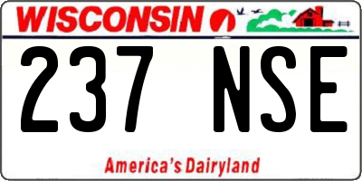 WI license plate 237NSE