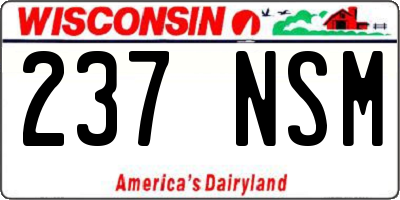 WI license plate 237NSM