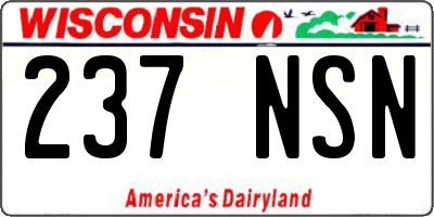 WI license plate 237NSN