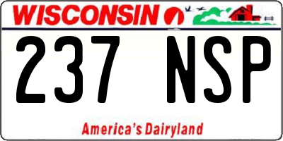 WI license plate 237NSP