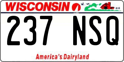 WI license plate 237NSQ