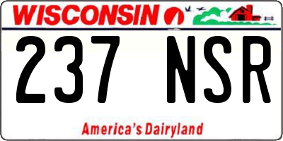 WI license plate 237NSR