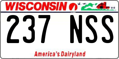WI license plate 237NSS
