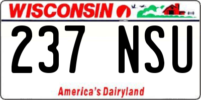 WI license plate 237NSU