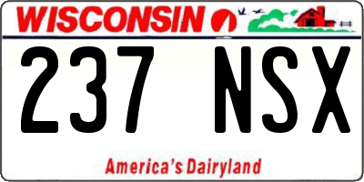 WI license plate 237NSX