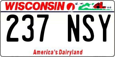 WI license plate 237NSY