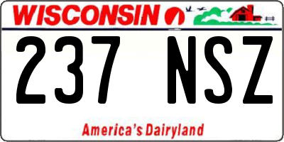 WI license plate 237NSZ