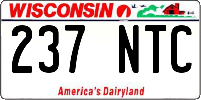 WI license plate 237NTC