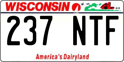 WI license plate 237NTF