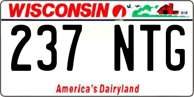 WI license plate 237NTG