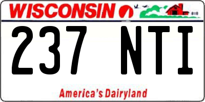 WI license plate 237NTI