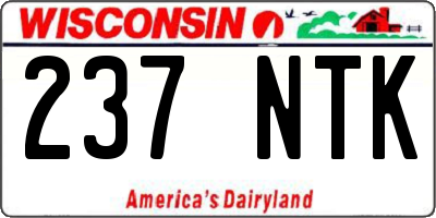 WI license plate 237NTK