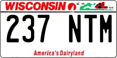WI license plate 237NTM