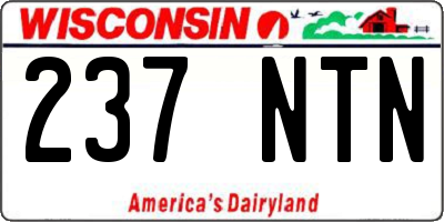 WI license plate 237NTN