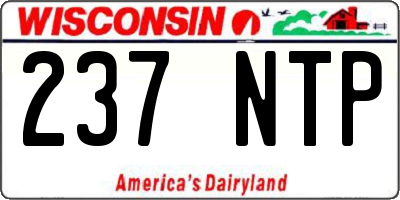 WI license plate 237NTP