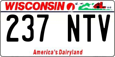 WI license plate 237NTV