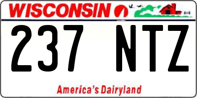 WI license plate 237NTZ