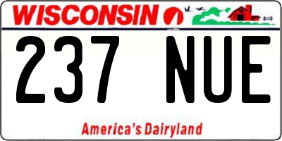 WI license plate 237NUE