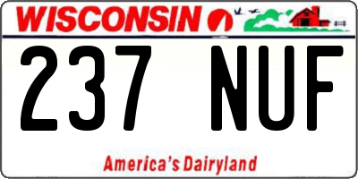 WI license plate 237NUF