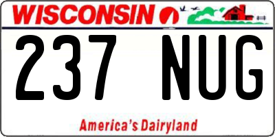 WI license plate 237NUG