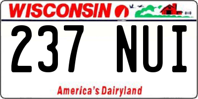 WI license plate 237NUI