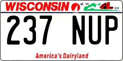 WI license plate 237NUP