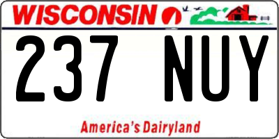 WI license plate 237NUY
