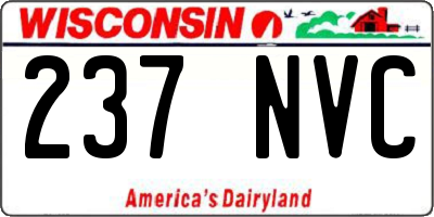 WI license plate 237NVC