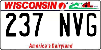 WI license plate 237NVG